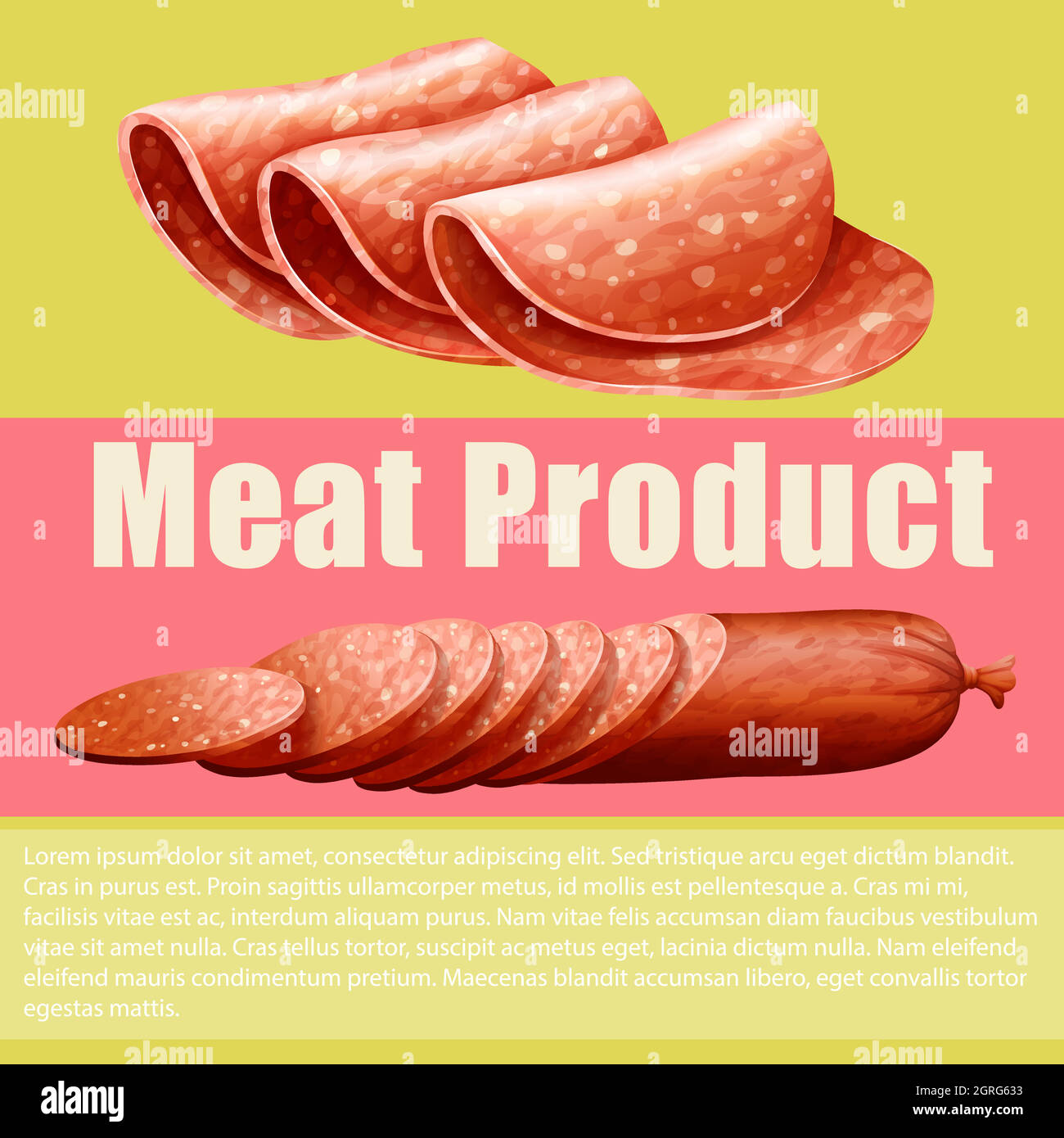 Produit de viande et affiche Illustration de Vecteur