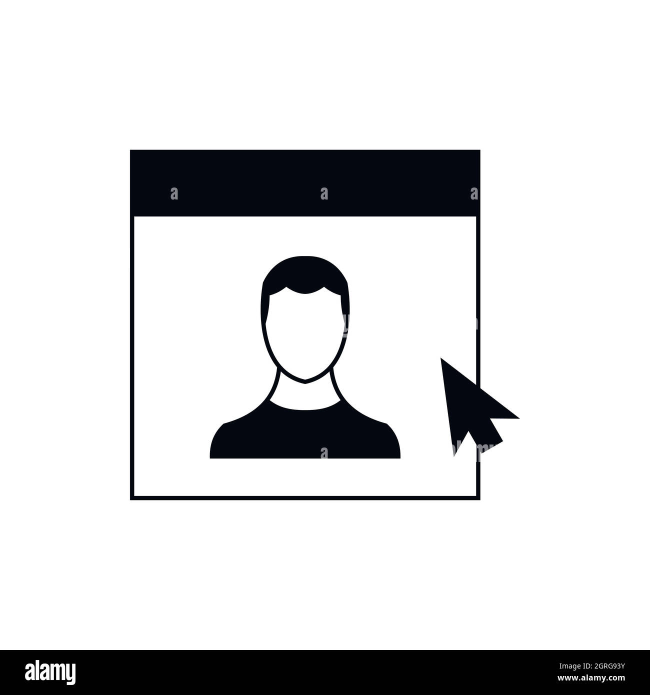 Point curseur l'icône du moniteur sur l'homme, le style simple Illustration de Vecteur