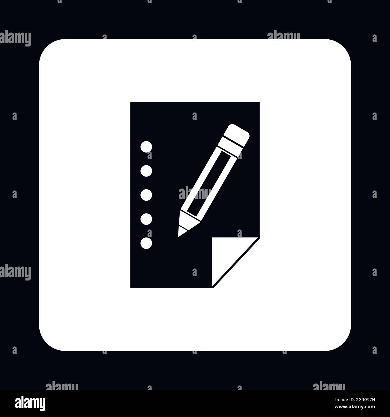 Feuille de papier et crayon, le style simple Illustration de Vecteur