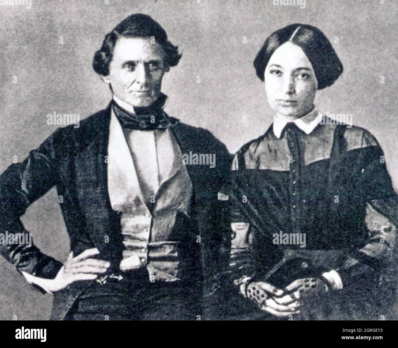 JEFFERSON DAVIS (1808-1889) politicien confédéré américain avec sa deuxième femme Varina Howell vers 1845 Banque D'Images