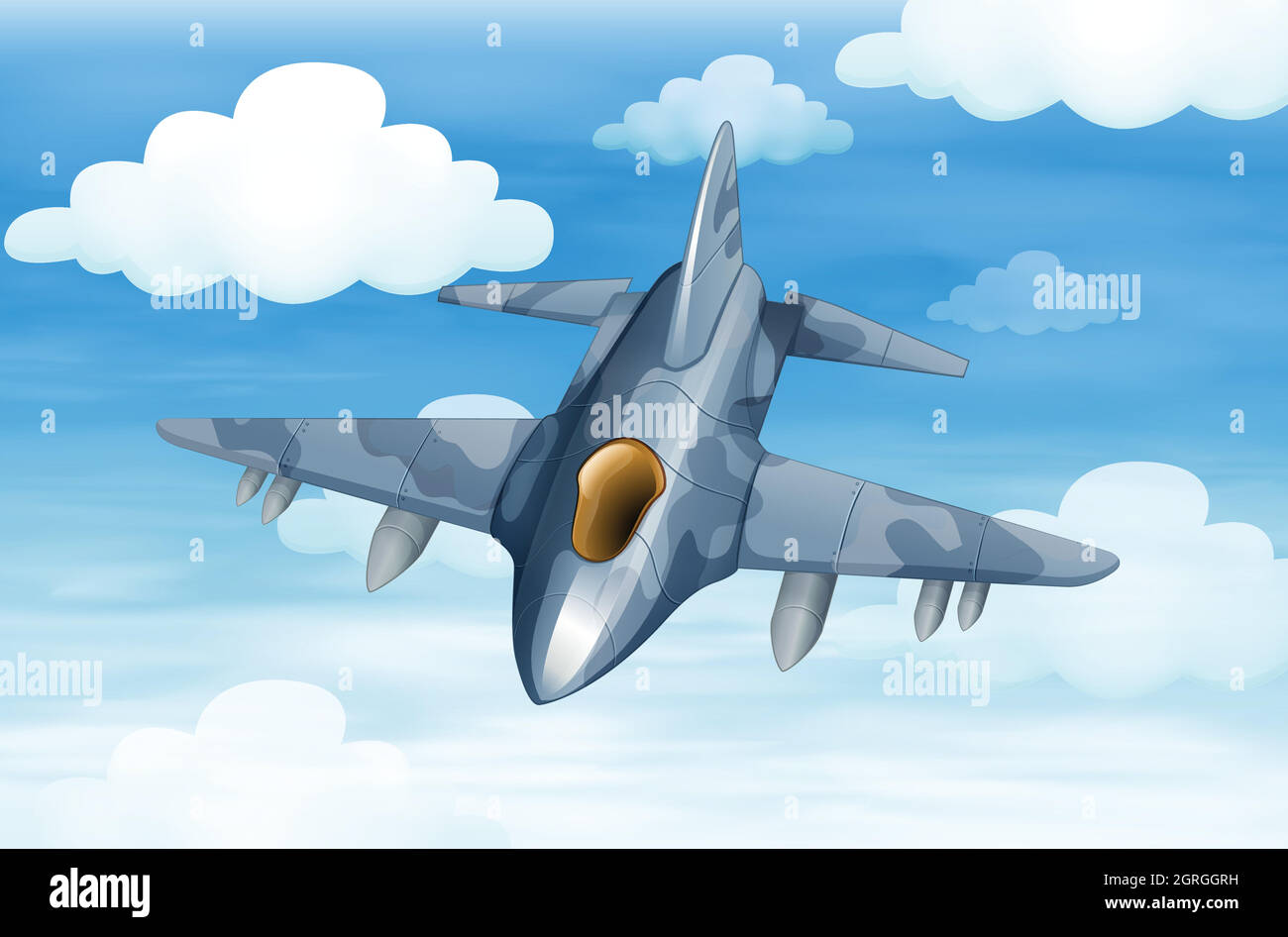 Un avion militaire dans le ciel Illustration de Vecteur