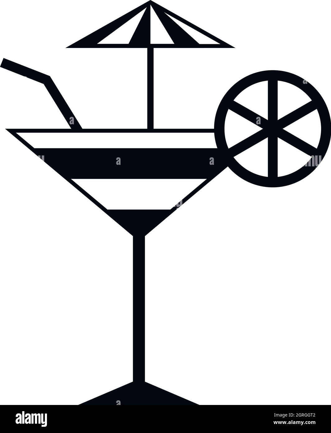 Cocktail de fruits, l'icône de style simple. Illustration de Vecteur