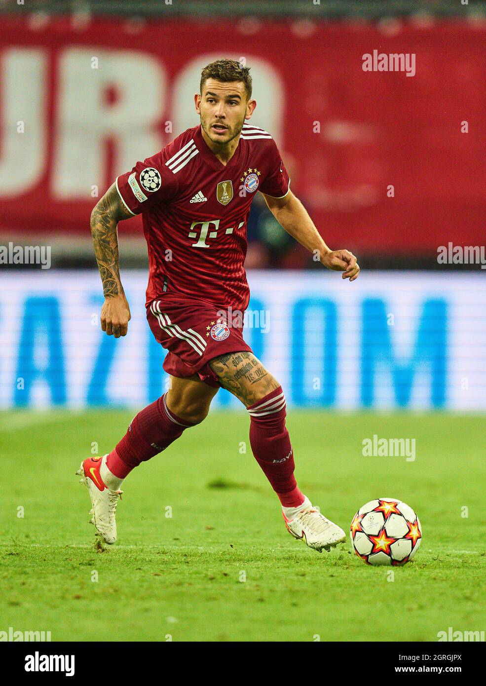 Lucas HERNANDEZ (FCB 21) dans le match FC BAYERN MUENCHEN - FC DYNAMO KIEW (Kiev) 5-0 de football de la Ligue des champions de l'UEFA à la saison 2021/2022 à Munich, le 29 septembre 20201. © Peter Schatz / Alamy Live News Banque D'Images