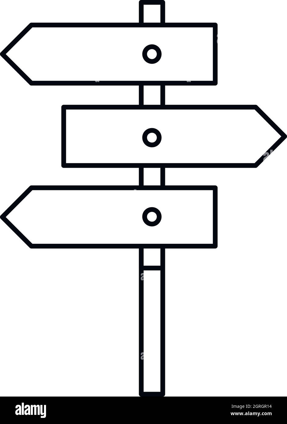 Panneaux de direction, l'icône de style contour Illustration de Vecteur