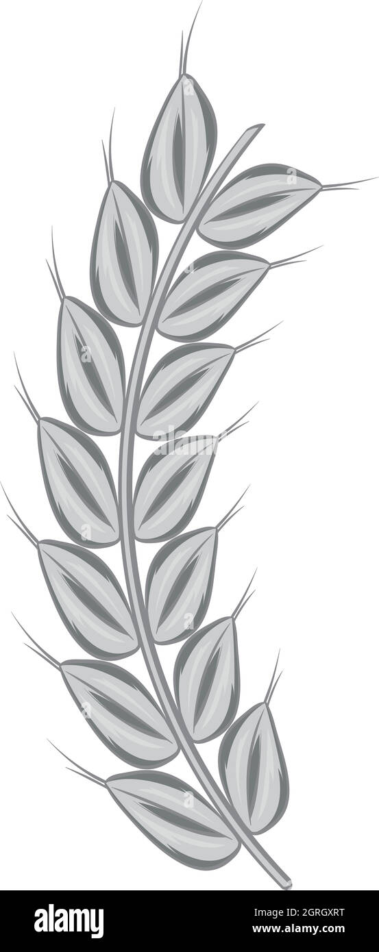 L'icône du blé, style monochrome noir Illustration de Vecteur