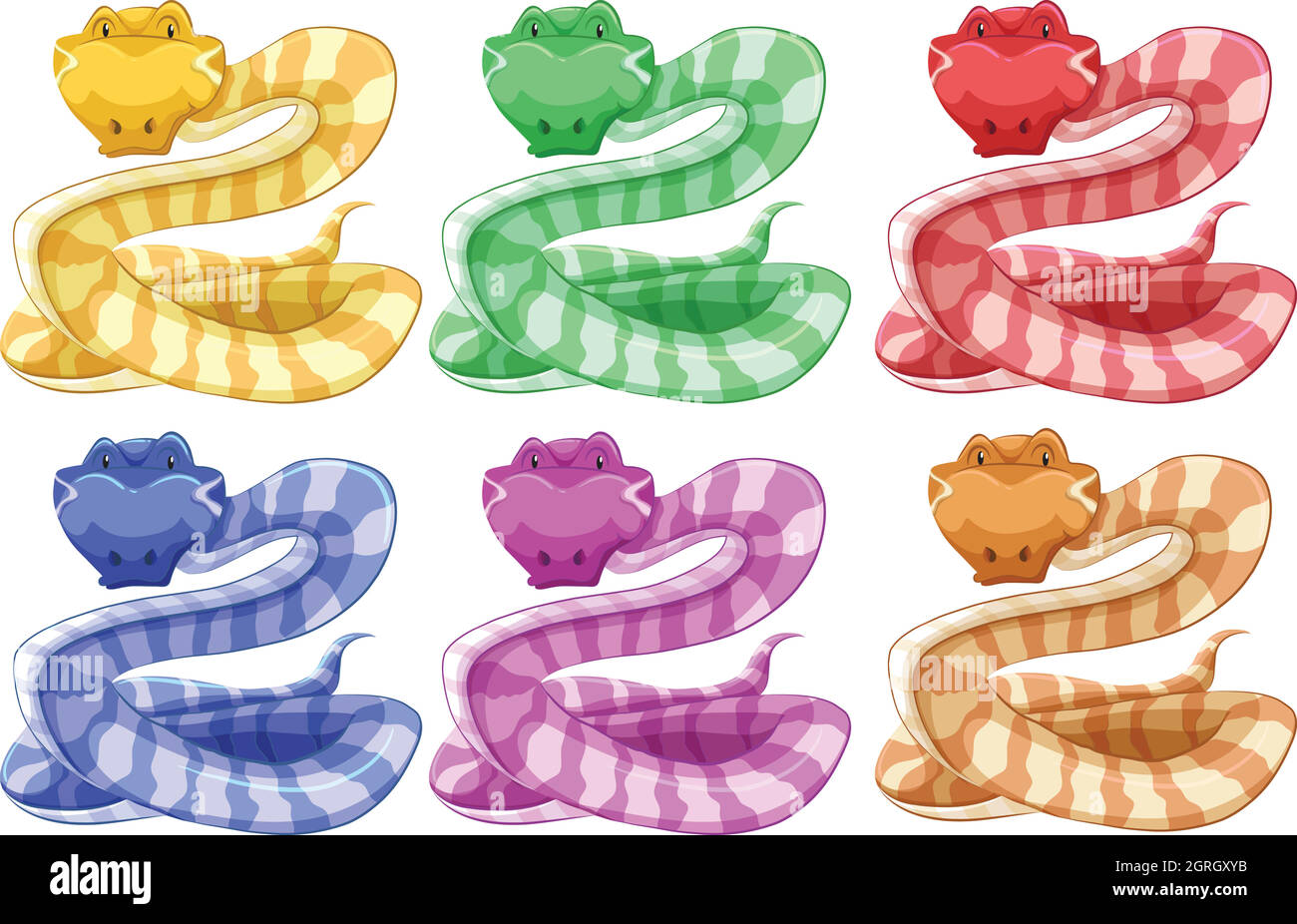 Différentes couleurs de serpent Illustration de Vecteur
