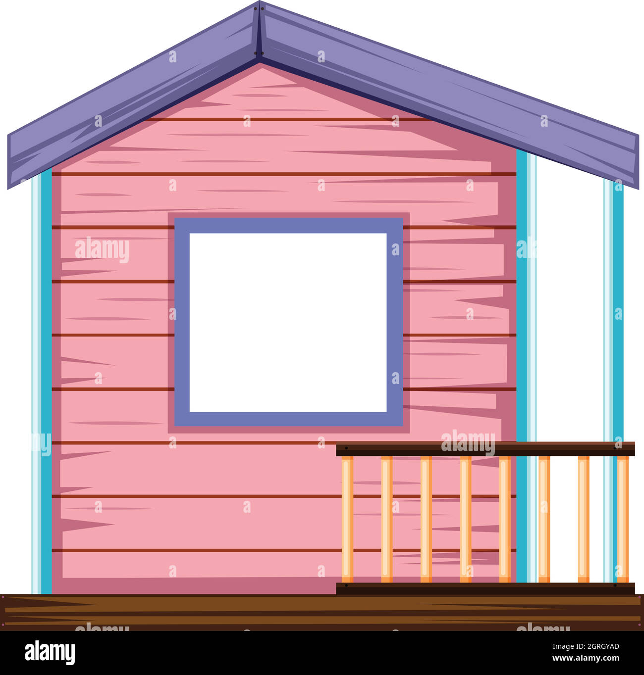 Maison de cubby rose isolée Illustration de Vecteur