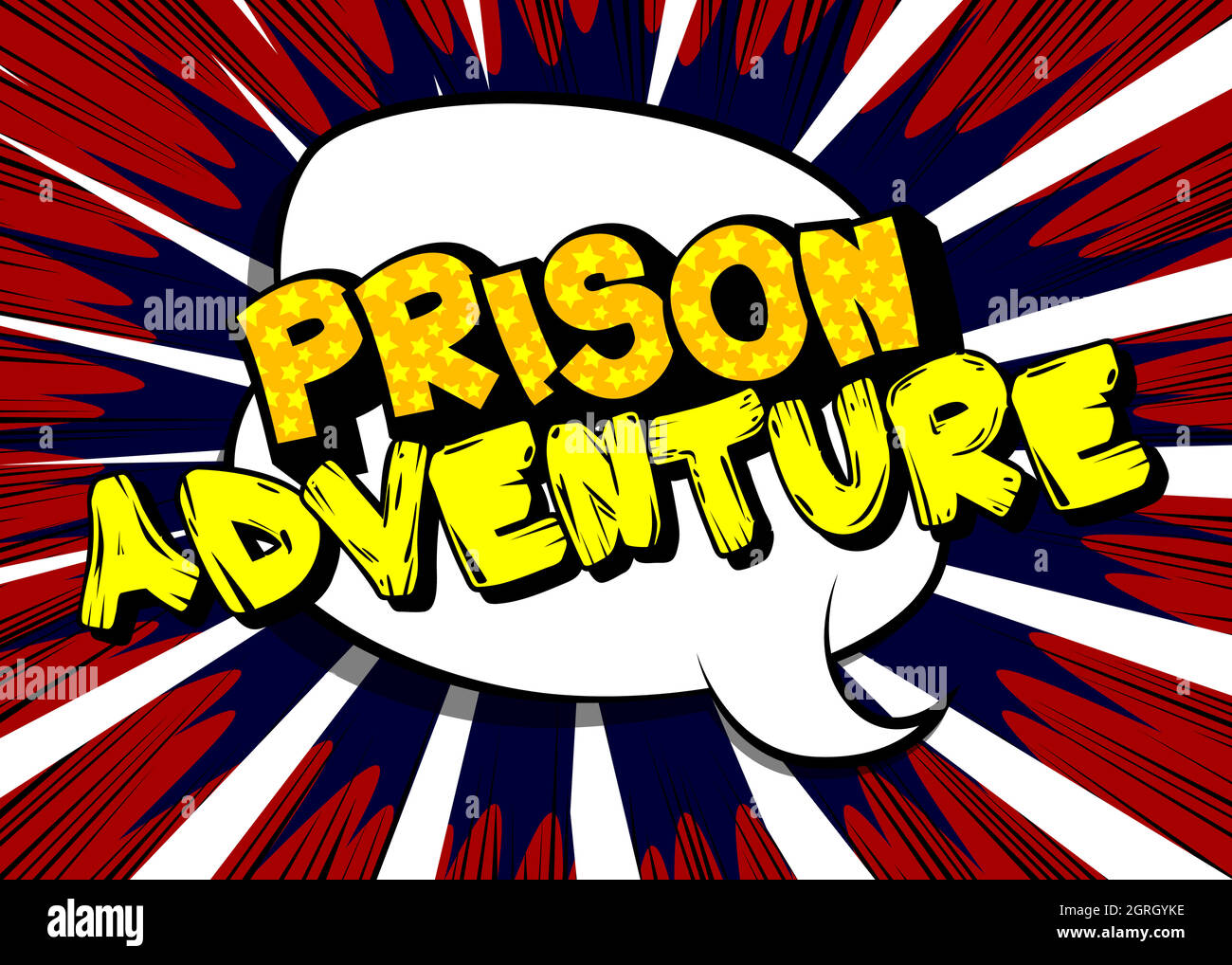 Aventure en prison - mot de bande dessinée Illustration de Vecteur