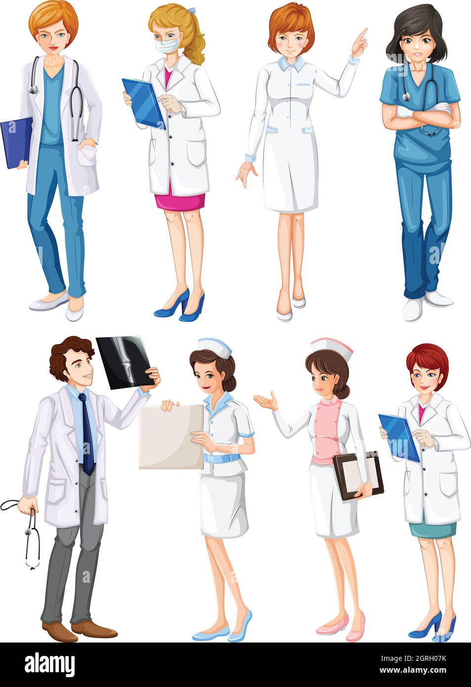 Médecins et infirmières Illustration de Vecteur