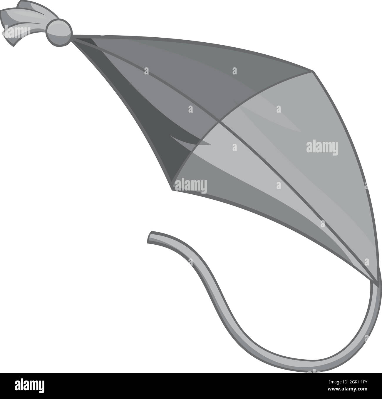 Flying kite, icône style monochrome noir Illustration de Vecteur