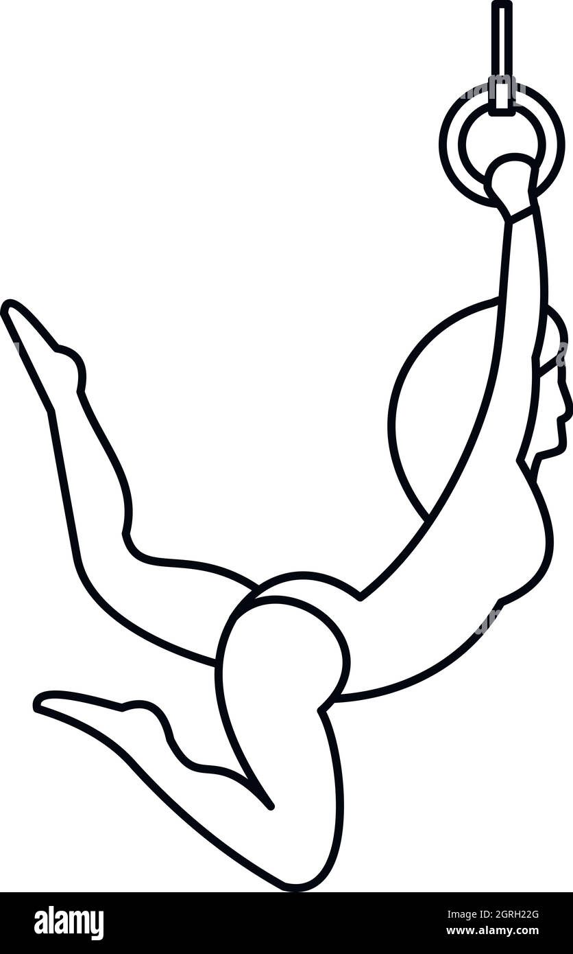 Circus gymnast acrobat, icône de style contour Illustration de Vecteur