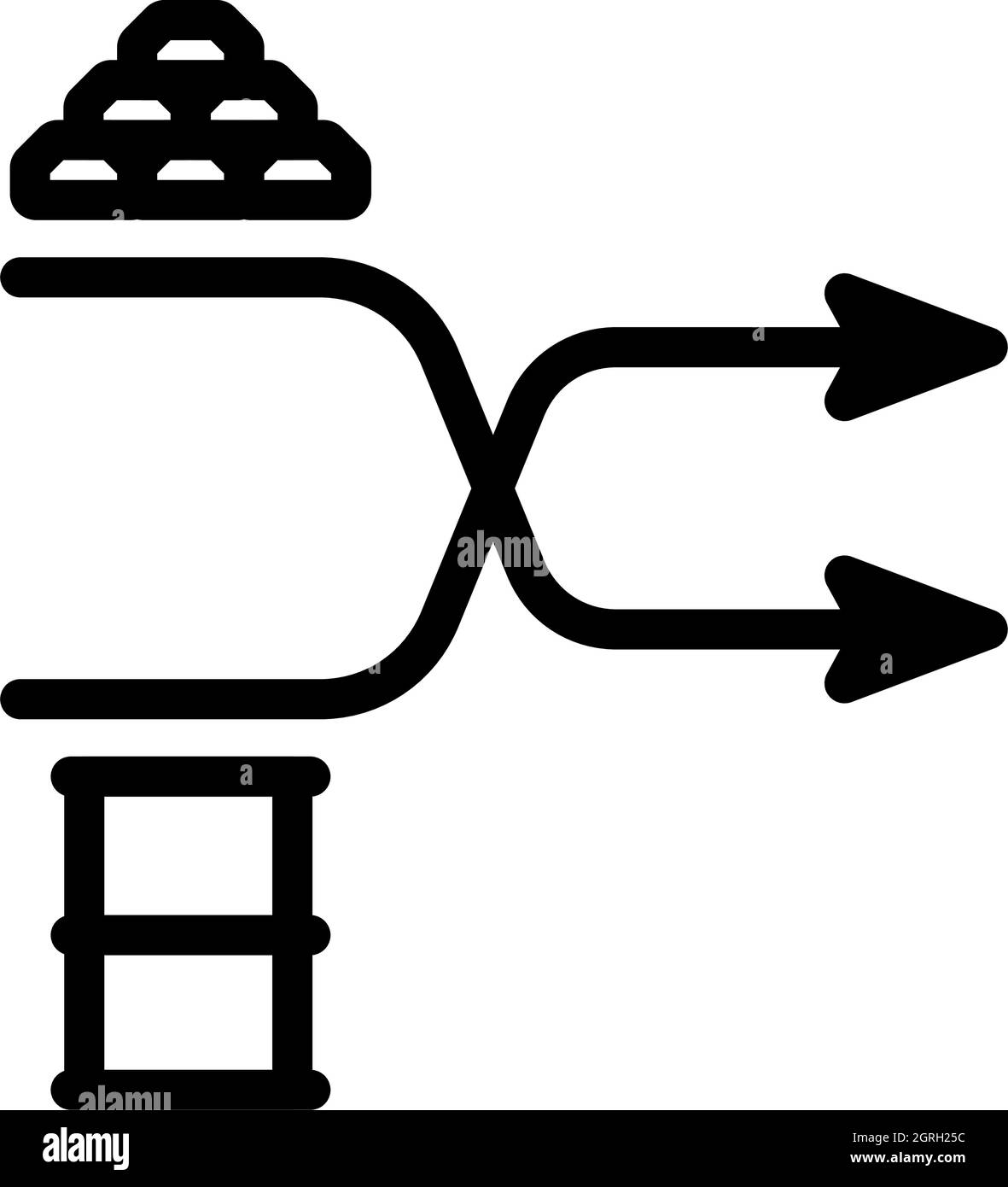 Icône du tableau de comparaison or et huile Illustration de Vecteur