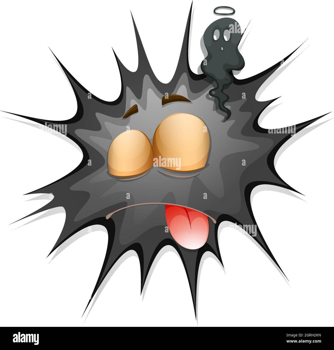 Éclaboussures noires avec le visage Illustration de Vecteur