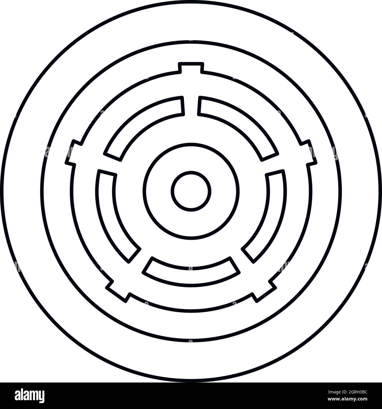 L'icône de roue de voiture, style contour Illustration de Vecteur
