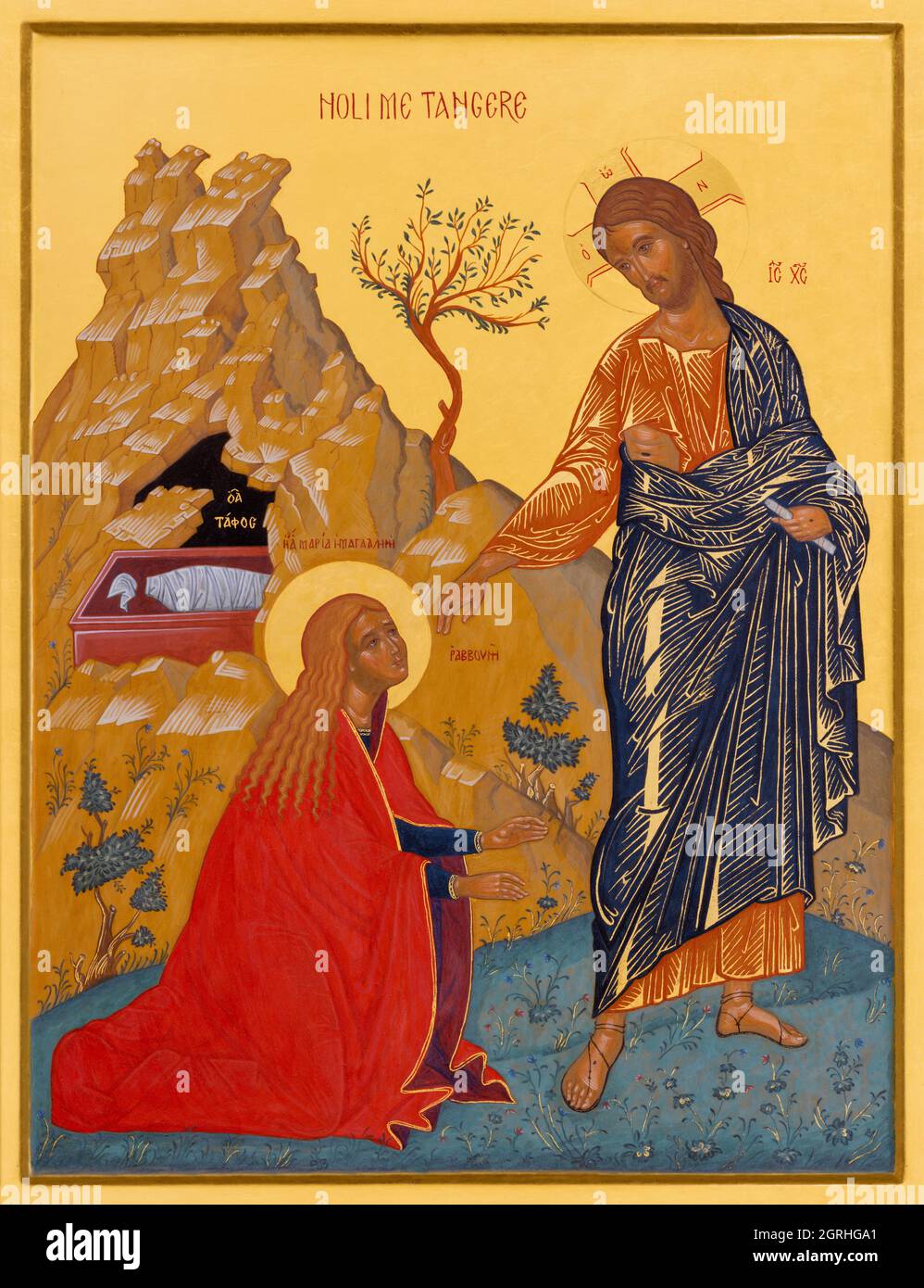 ROME, ITALIE - 29 AOÛT 2021 : l'icône de l'apparence du Christ à Marie-Madeleine après la résurrection Banque D'Images