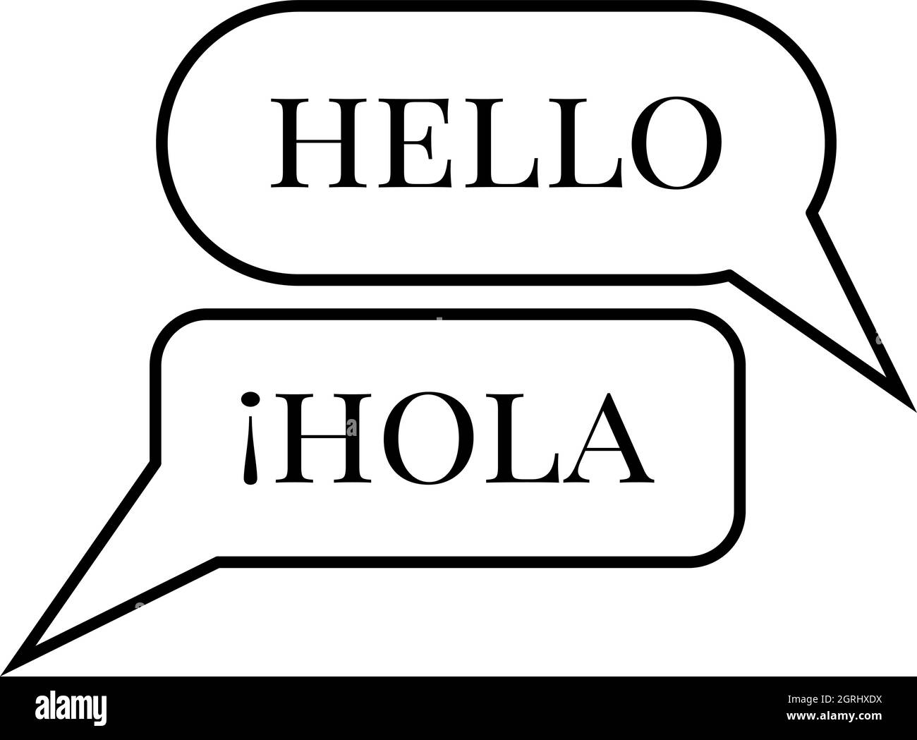 Différentes langues dans l'icône de bulle Illustration de Vecteur