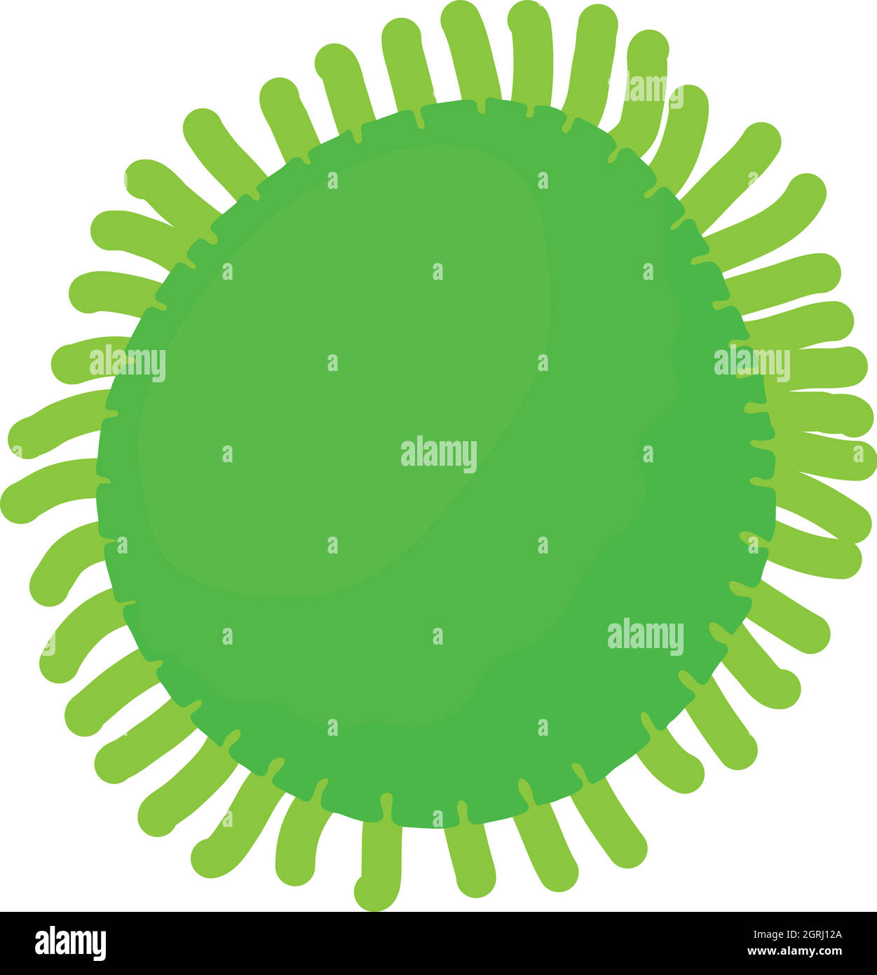 Les bactéries, l'icône ronde style cartoon Illustration de Vecteur
