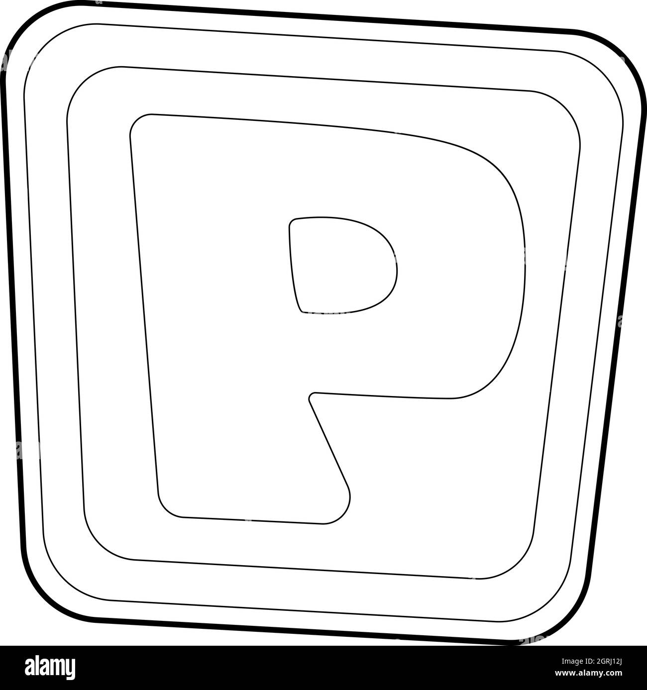 Panneau routier Parking 3D isométrique, l'icône de style Illustration de Vecteur