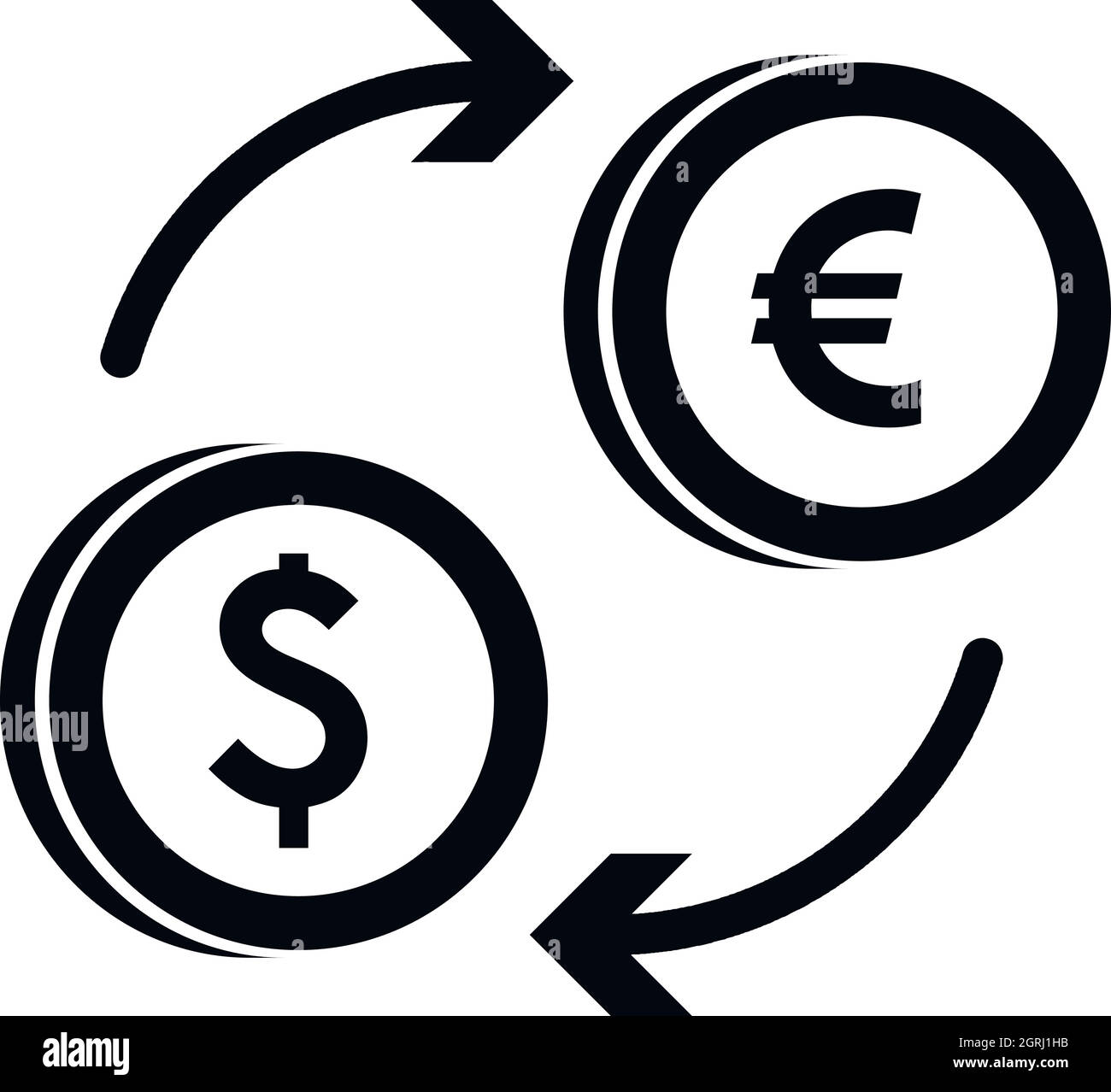 L'icône change euro dollar Euro, le style simple Illustration de Vecteur