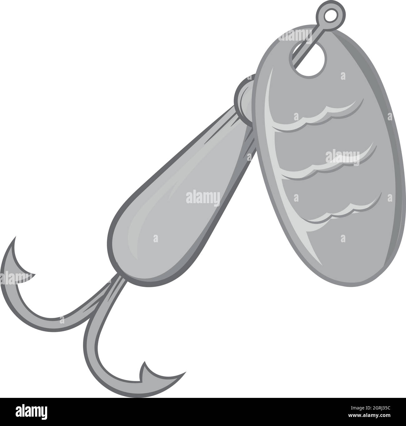 Crochet pour attraper du poisson, l'icône de style monochrome Illustration de Vecteur