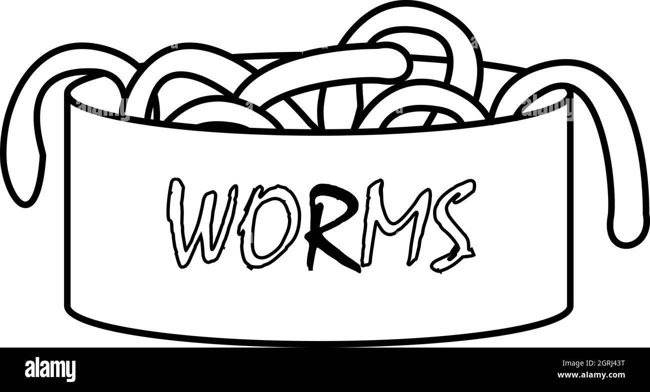 Les vers, l'icône de style contour Illustration de Vecteur