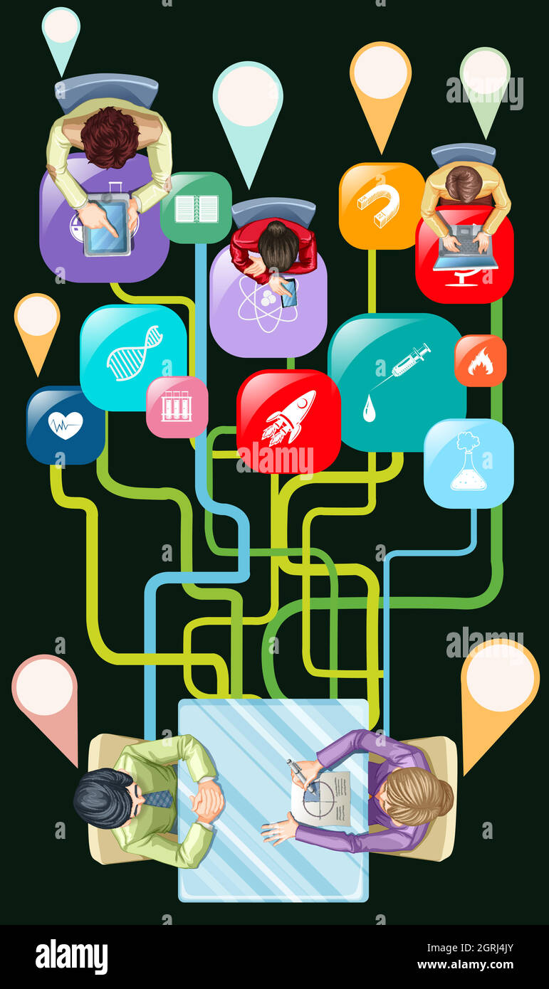 Infographie avec les gens qui font des affaires Illustration de Vecteur