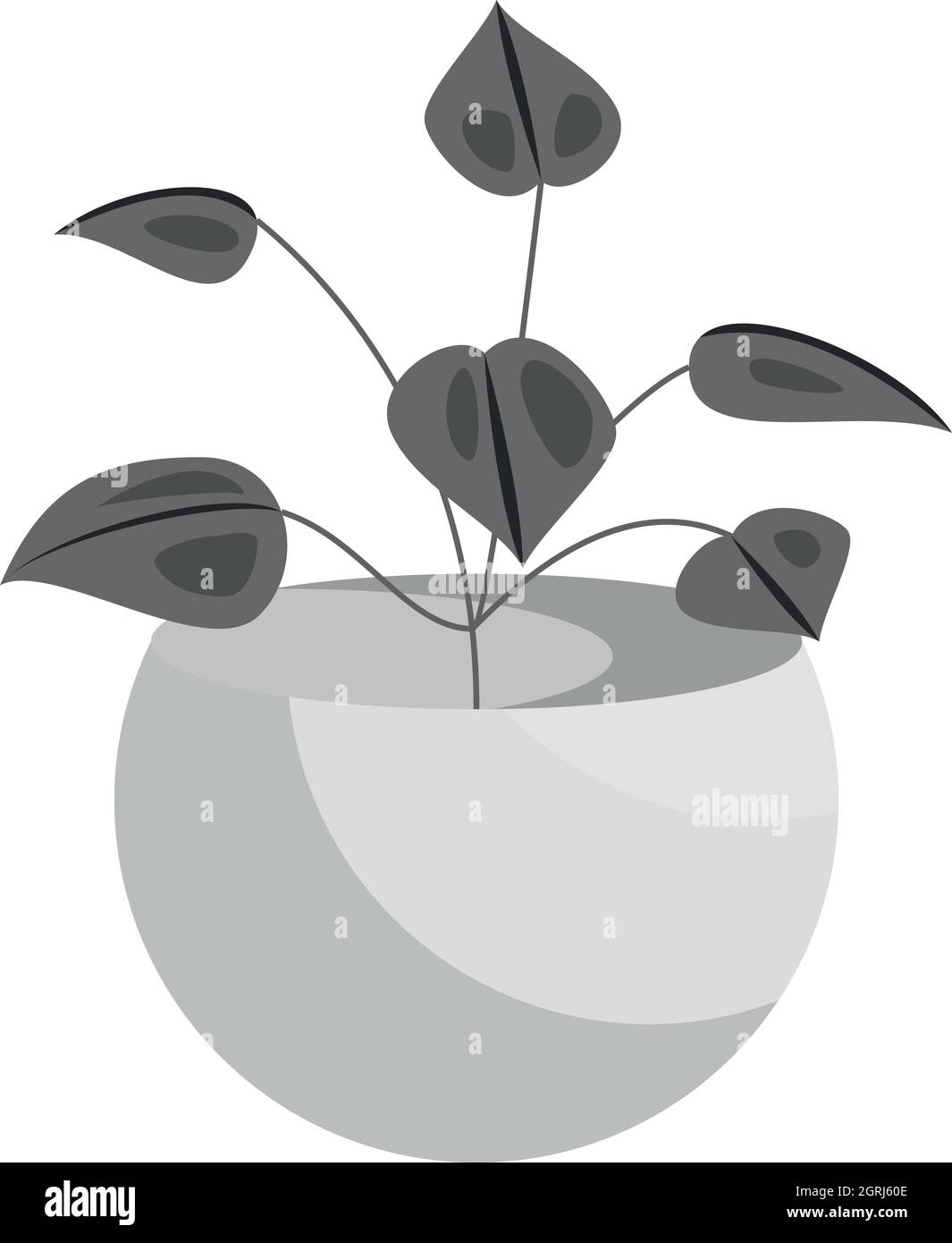 Vase avec des feuilles décoratives icon Illustration de Vecteur