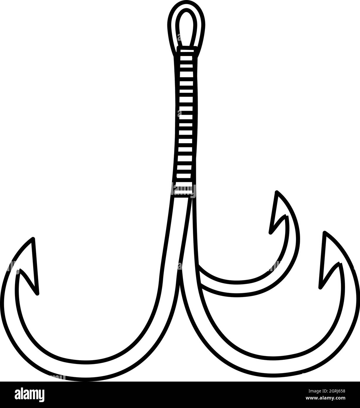 Trois crochets, icône de style contour Illustration de Vecteur