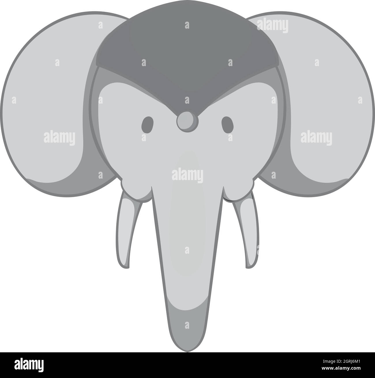 L'icône de l'éléphant indien, style monochrome noir Illustration de Vecteur