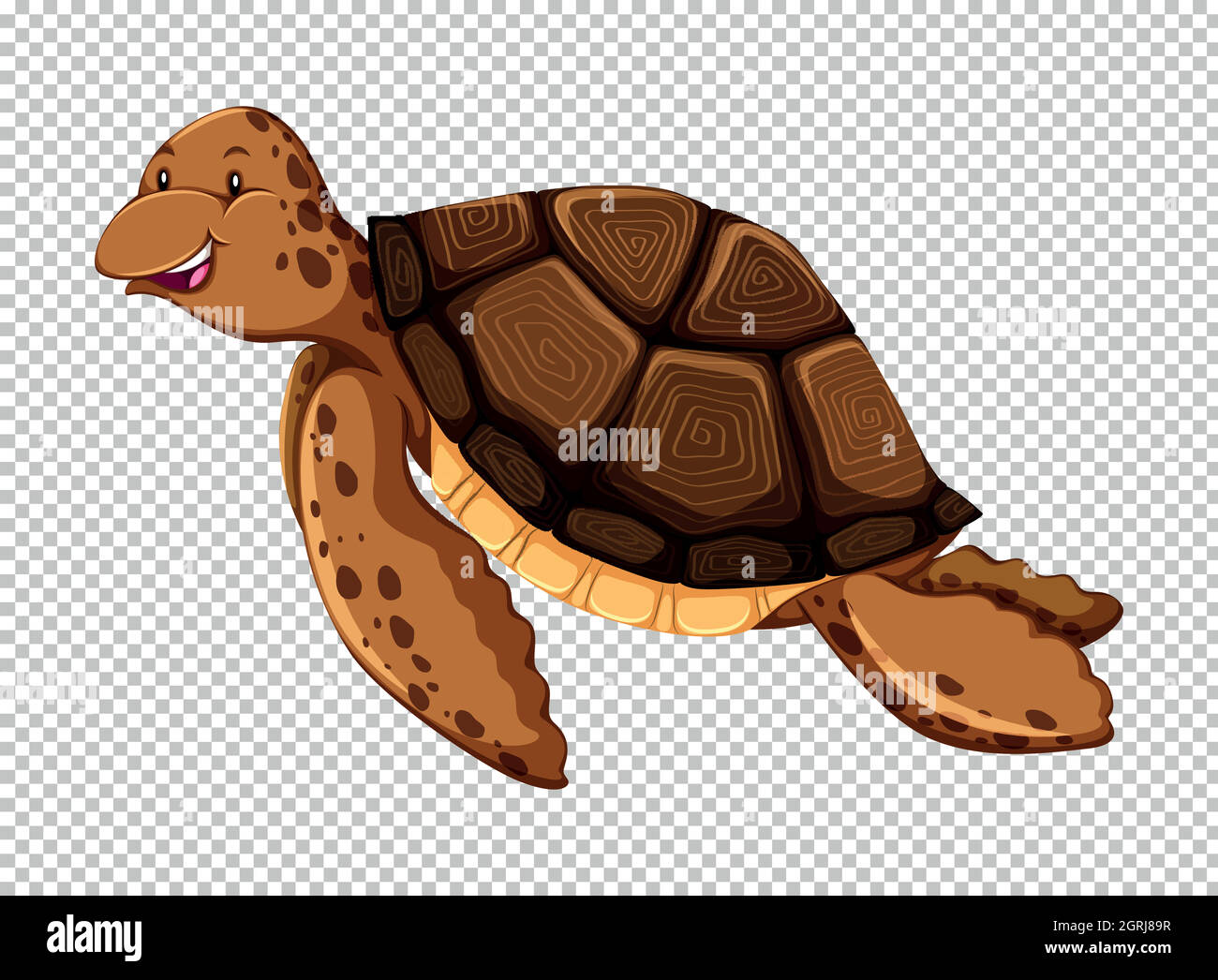 Tortue de mer sur fond transparent Illustration de Vecteur