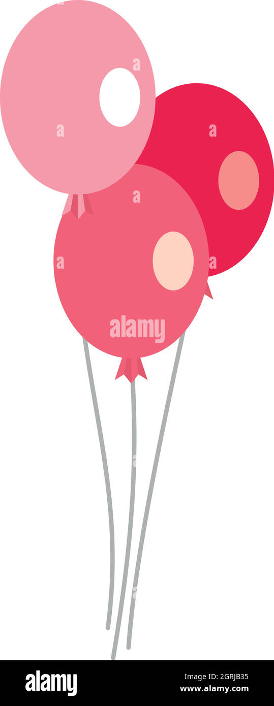 Trois ballons, icône de style plat Illustration de Vecteur