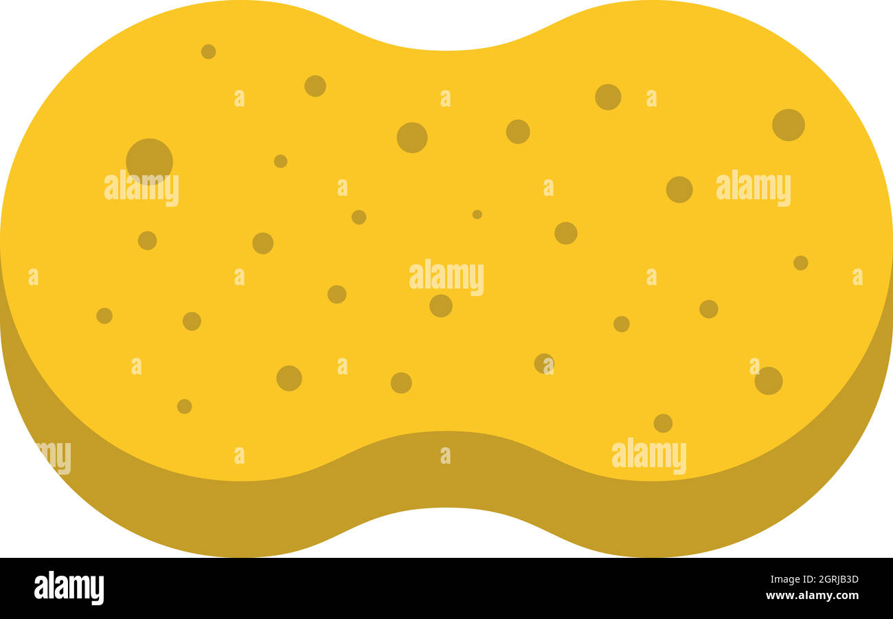 Pour le lavage à l'éponge, l'icône de style plat Illustration de Vecteur