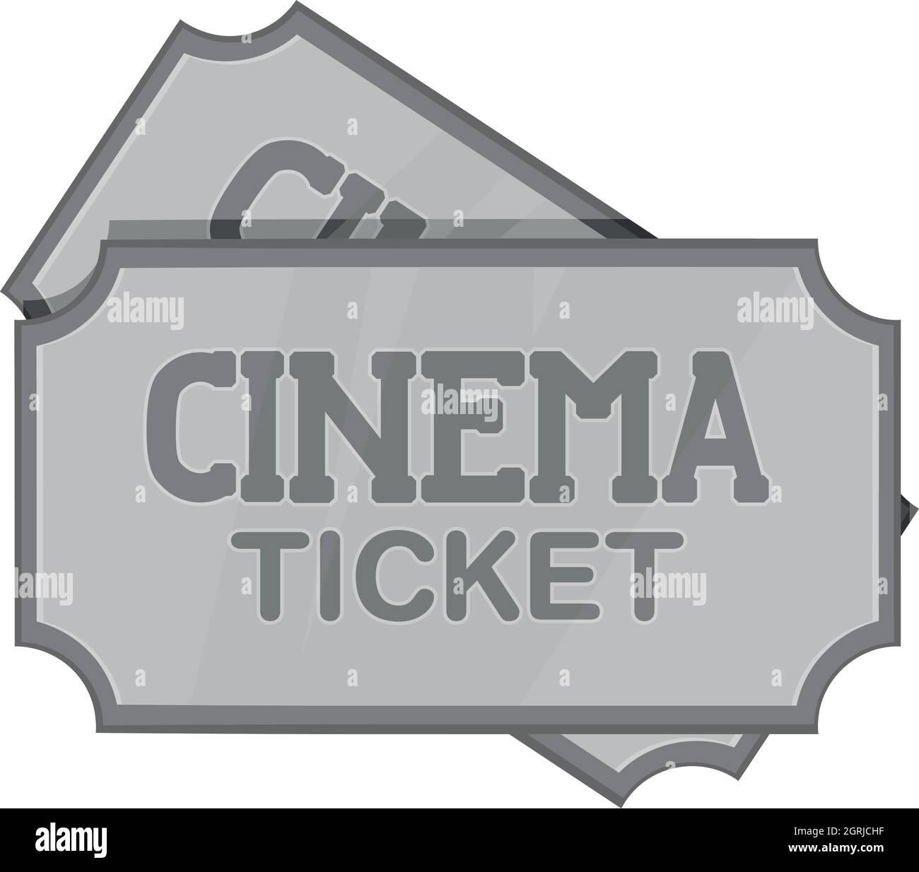Ticket de cinéma, icône style monochrome noir Illustration de Vecteur