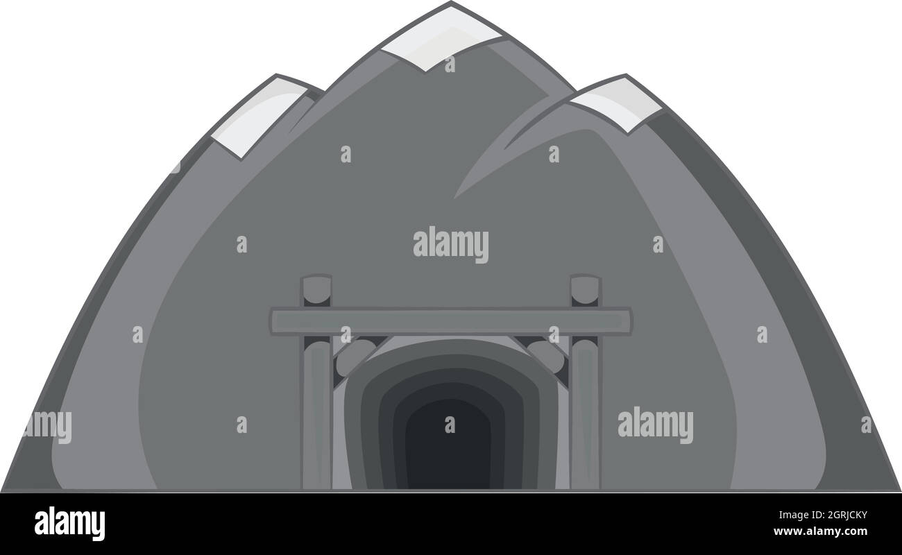 L'icône de la mine, style monochrome noir Illustration de Vecteur