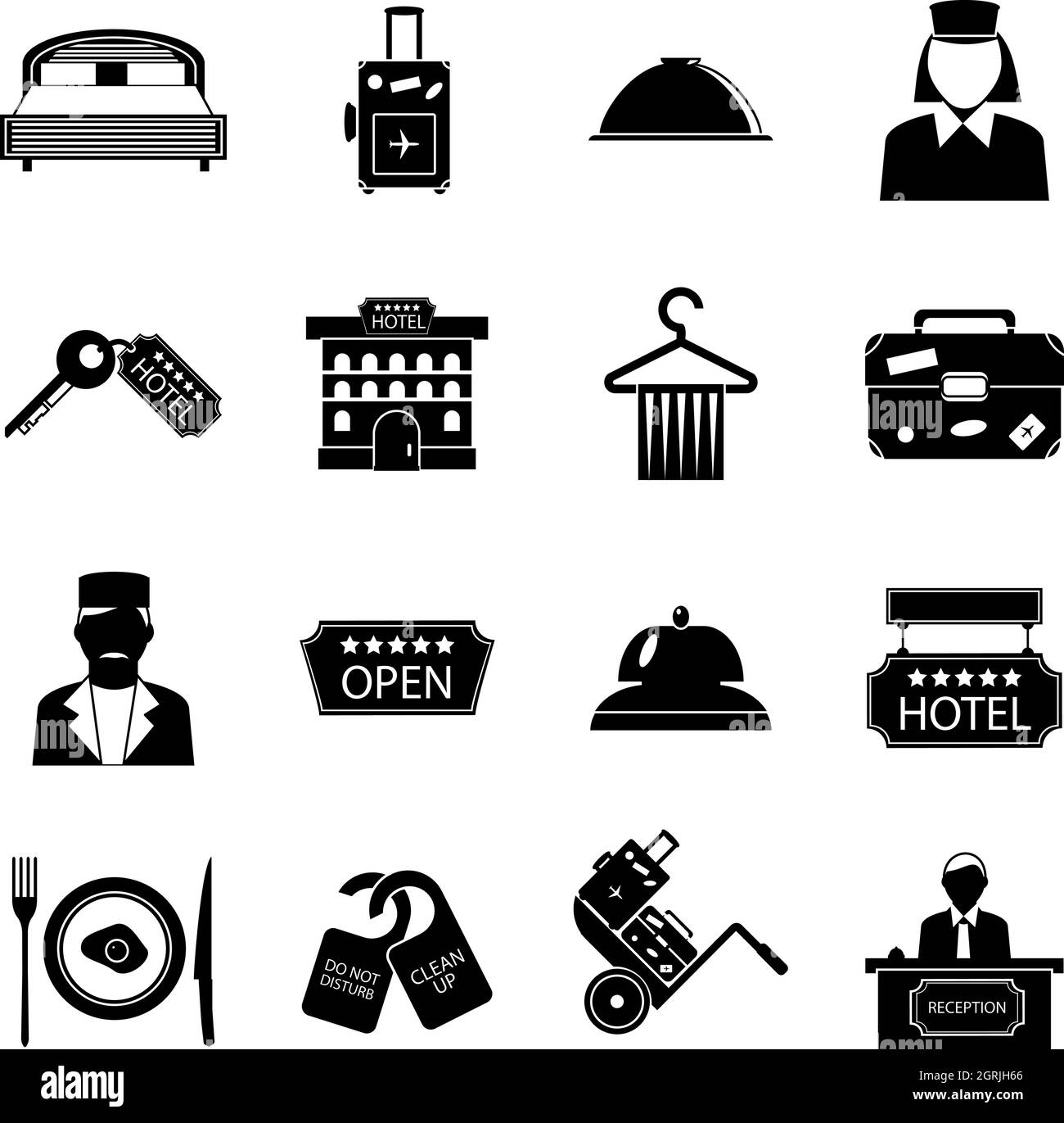 Hôtel icons set, le style simple Illustration de Vecteur