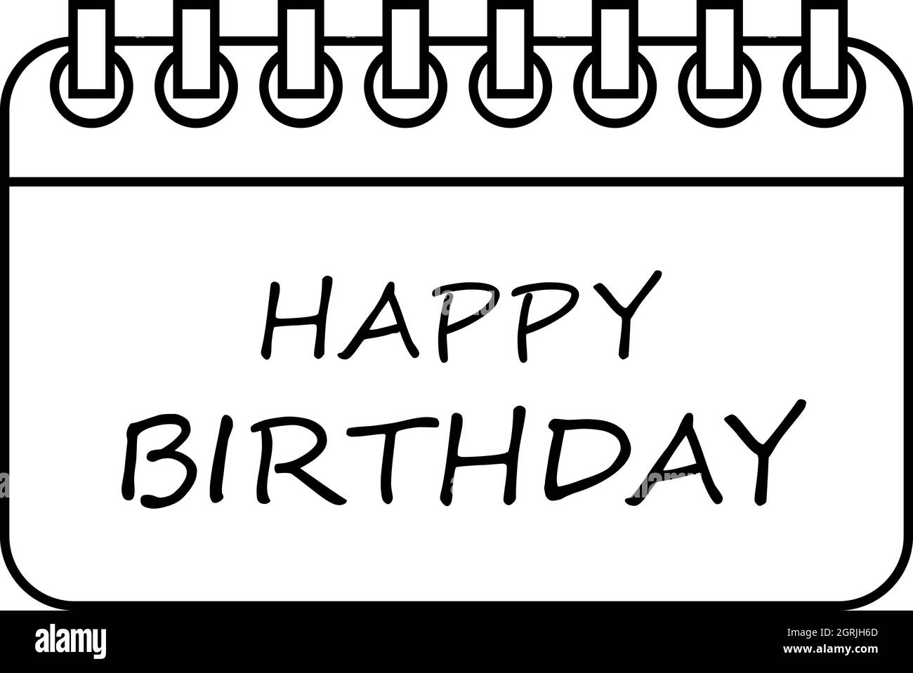 Joyeux anniversaire, l'icône de style contour Illustration de Vecteur