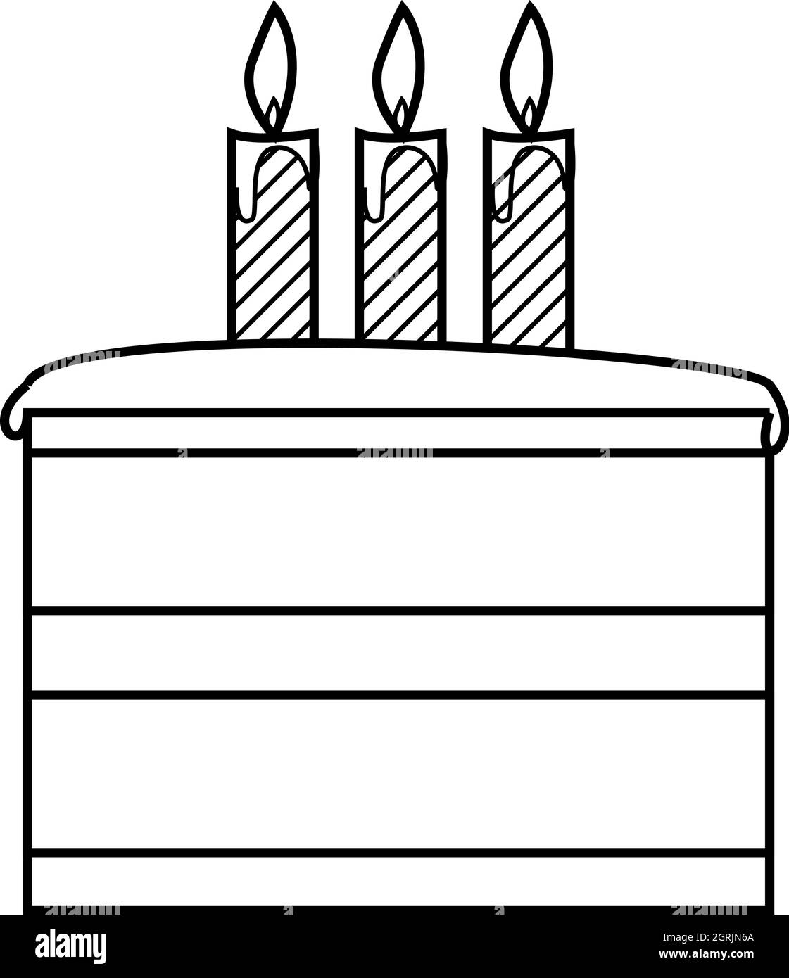 Icône gâteau style du contour, Illustration de Vecteur