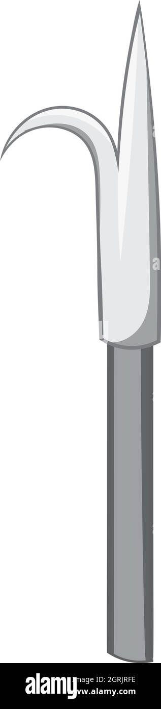 L'icône de crochet, style monochrome noir Illustration de Vecteur