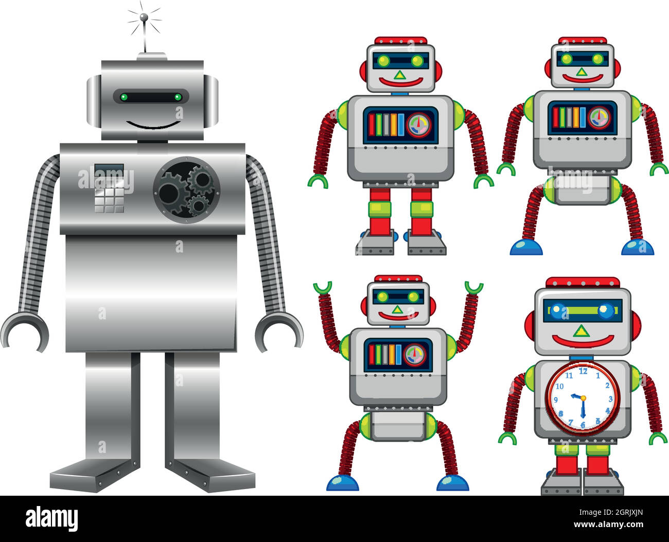 Ensemble de jouets robotisés Illustration de Vecteur
