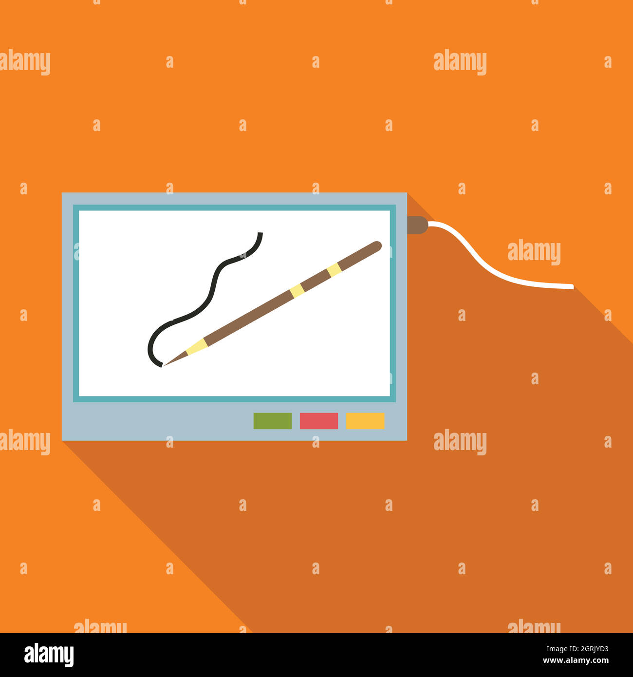 Tablette graphique, l'icône de style plat Illustration de Vecteur