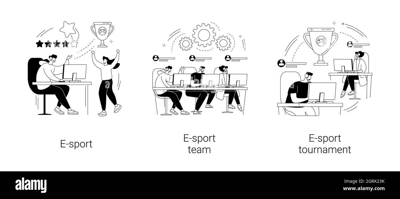 Illustrations vectorielles de concept abstrait Cybersport. Illustration de Vecteur