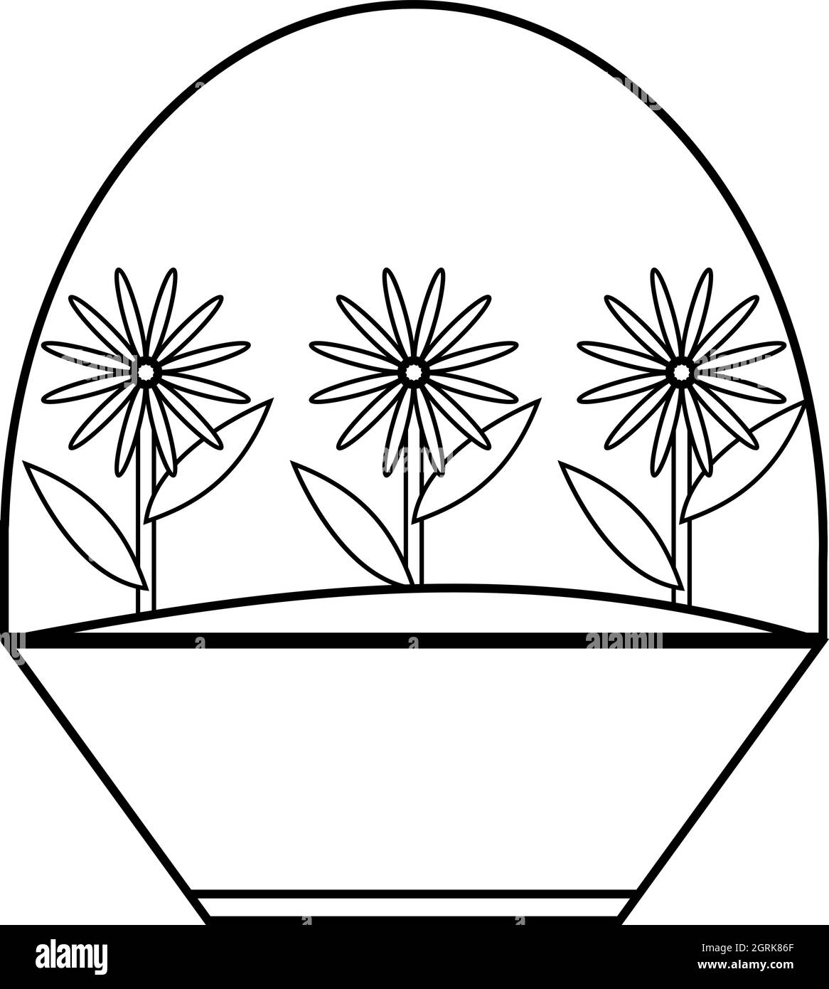 Icône style du contour, fleurs Illustration de Vecteur