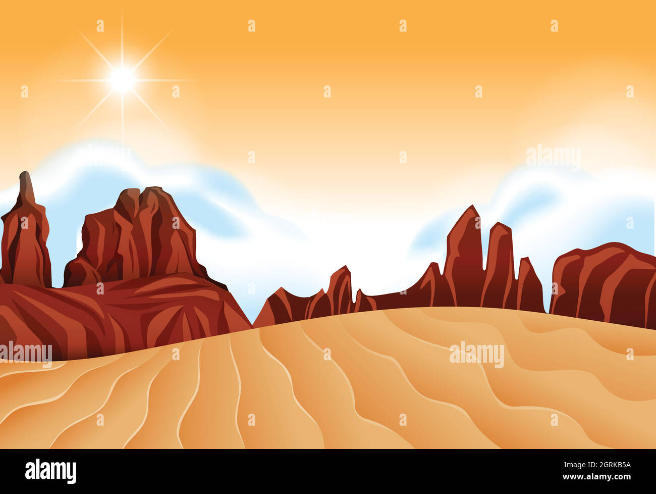 Une scène désertique isolée Illustration de Vecteur