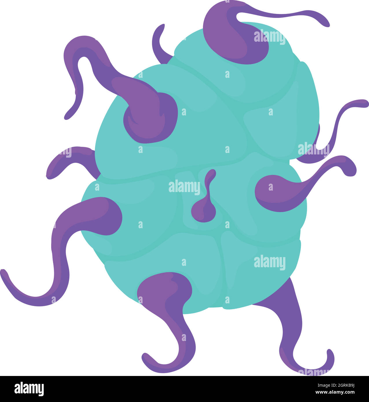 Les bactéries en spirale, l'icône de style cartoon Illustration de Vecteur