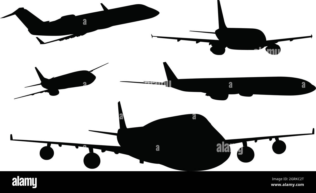 Avions de couleur noire Illustration de Vecteur
