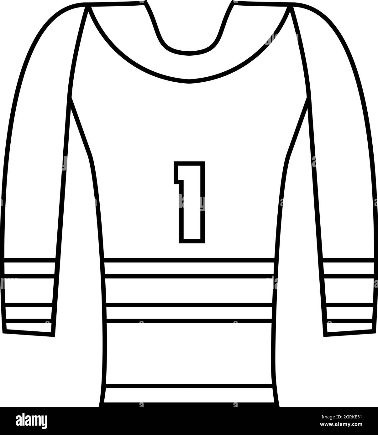 Armure de hockey, l'icône de style contour Illustration de Vecteur