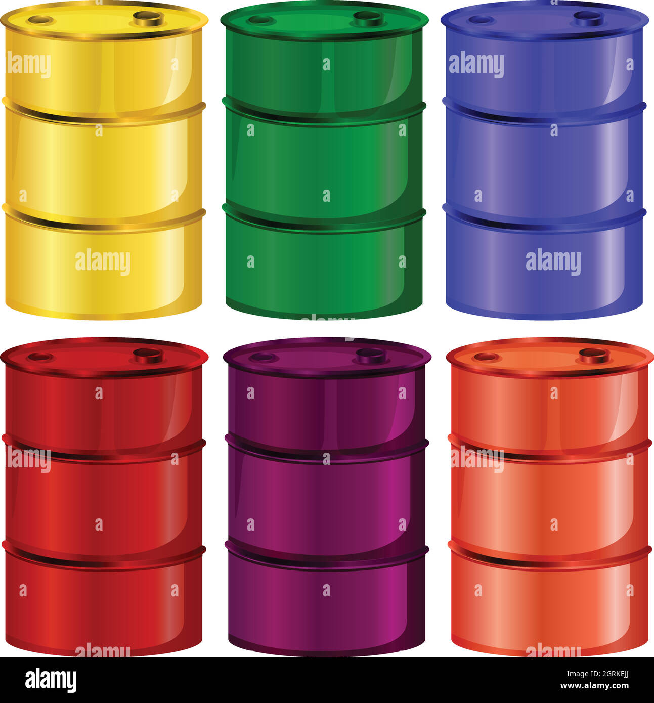 Barils jaunes Banque d'images vectorielles - Alamy