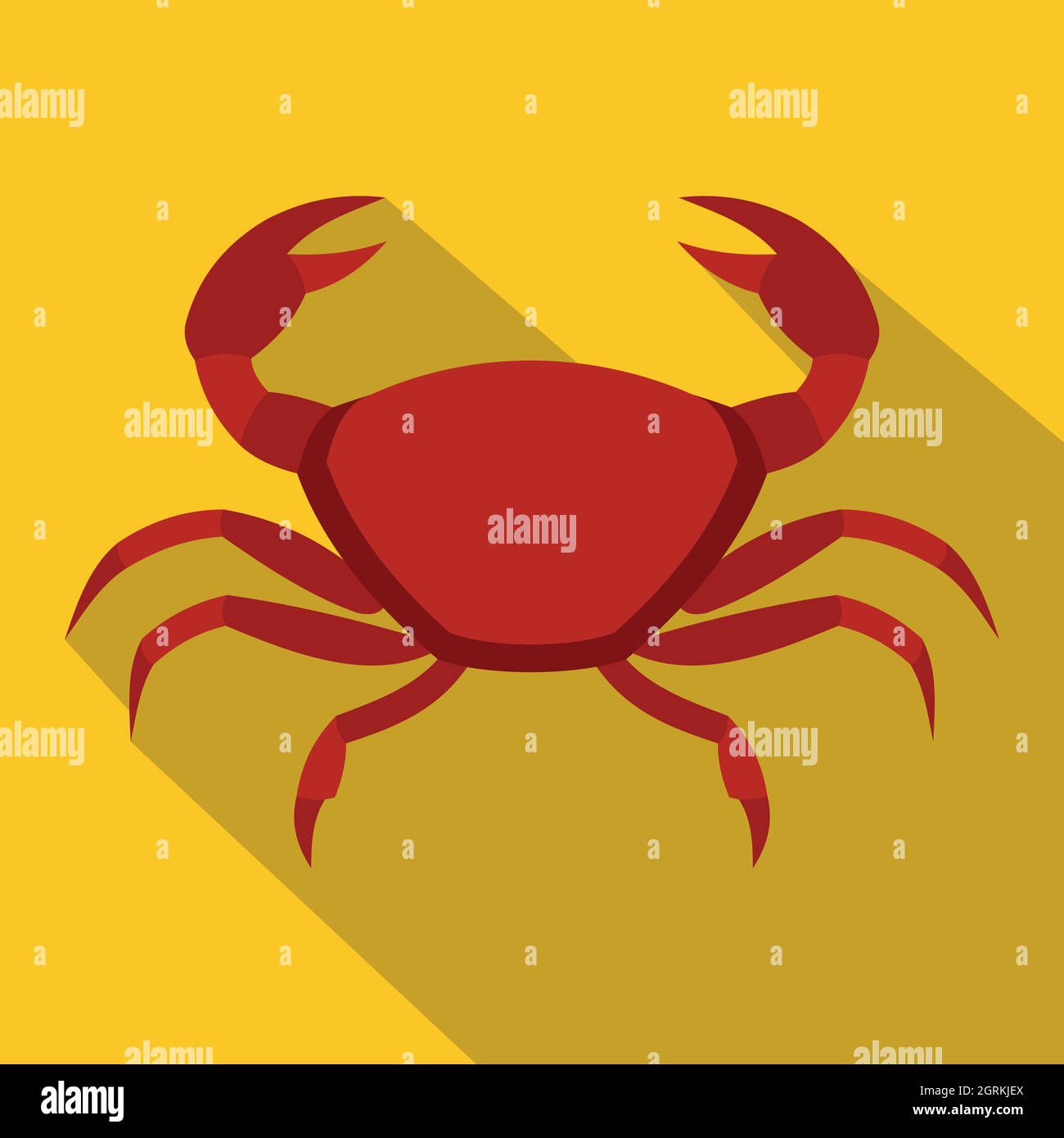 Crabe rouge, icône de style plat Illustration de Vecteur