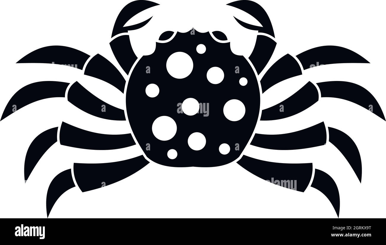 Animaux de la mer Crabe, icône de style simple. Illustration de Vecteur