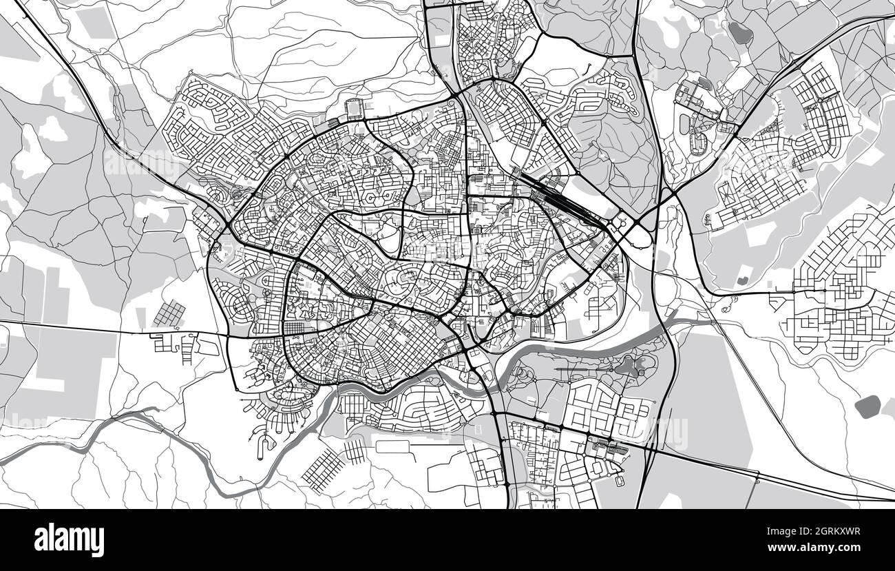 Carte urbaine vectorielle de la ville de be'er Sheva, Israël, Moyen-Orient Illustration de Vecteur
